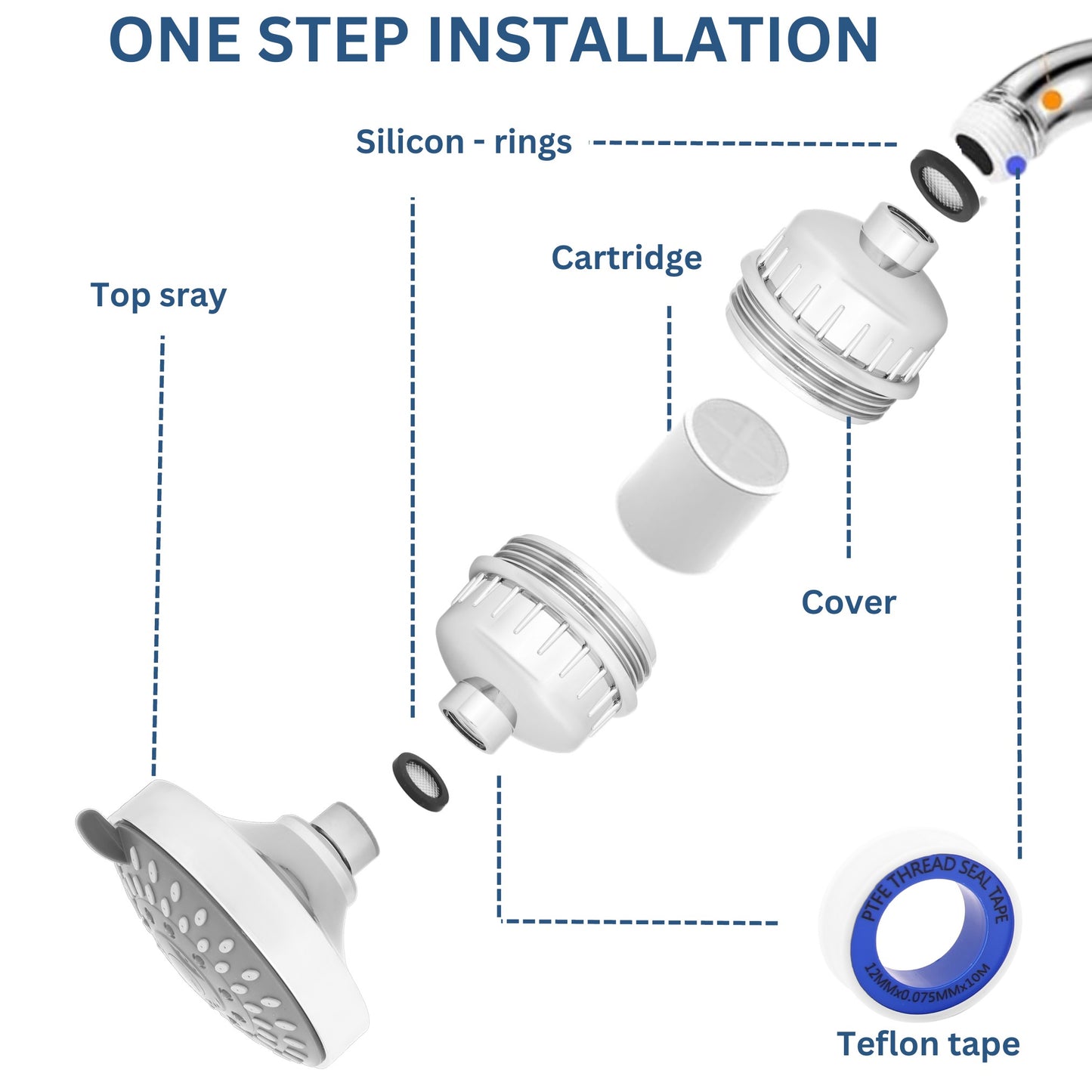 5 Mode Filtered Shower Head